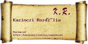 Kazinczi Rozália névjegykártya