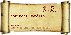 Kazinczi Rozália névjegykártya